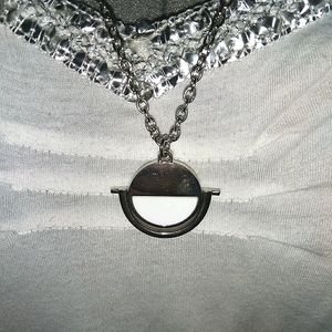 Baublebar Silvertone Deco Necklace.. NWOT